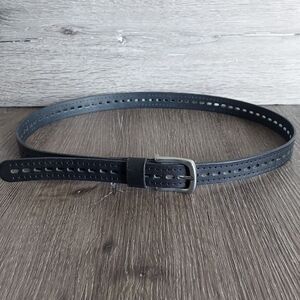 Black Perforated Leather Belt Medium/Large